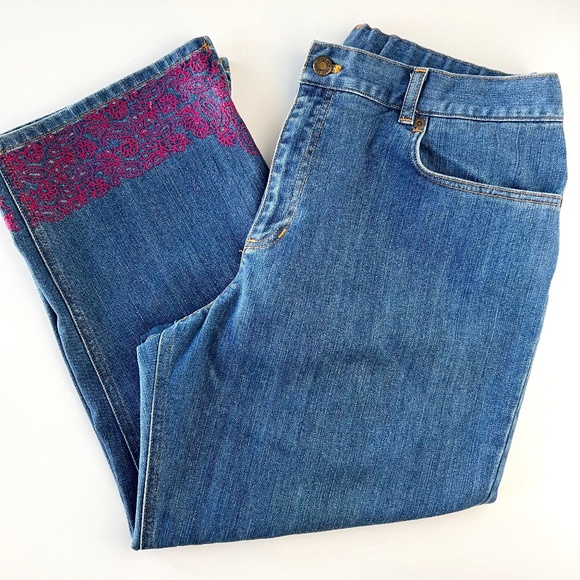 Jones New York Sport Embroidered Cropped Denim size 16 - Picture 1 of 7